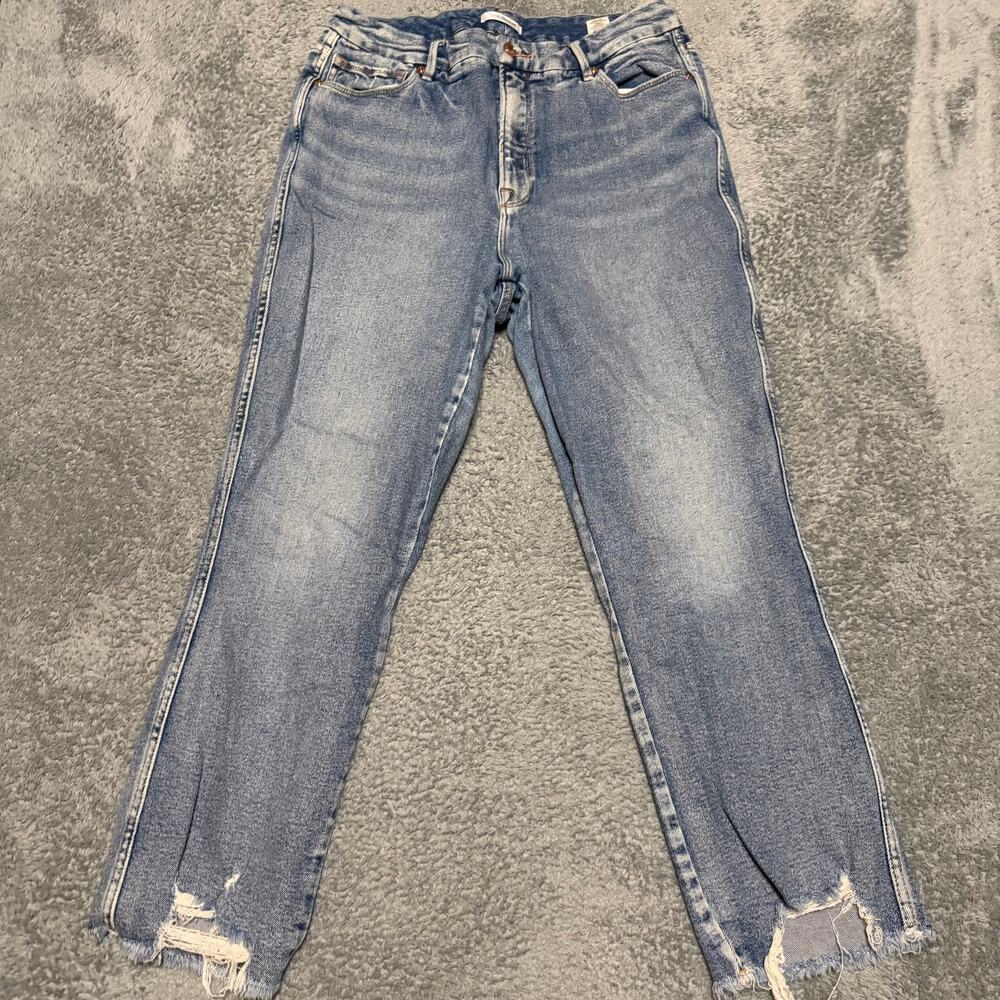 Good American Jeans Womens 16 (33x27.5) Good Curve Straight Blue Denim
